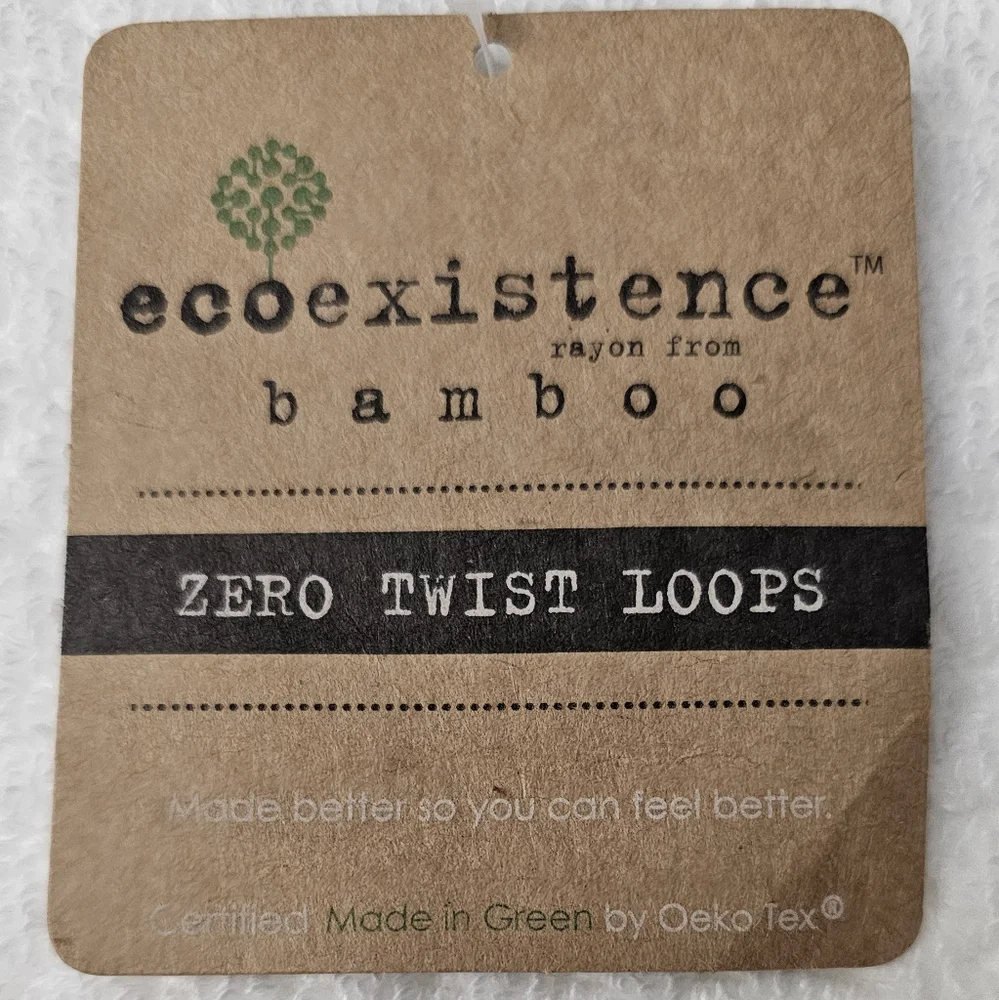 2pc ECOEXISTENCE Bamboo Zero Twist Loops Bath Hand Towel Set - White